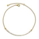 Tornozeleira Riviera de Zirconia Fina Banhada Ouro 18k