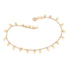 Tornozeleira Rommanel Banhado Ouro 18k Corações 25cm 552240