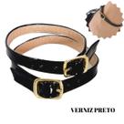 Tornozeleira Sandália Tira Com Fivela Ouro Scarpin 30cm 1par