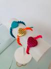 Tornozeleiras Pulseiras de macramê colorido com Coração trabalhado