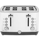 Torradeira GE 4 fatias 1500 W, aberturas largas, 7 níveis de tostagem, branca