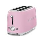 Torradeira Smeg 50's Retro de 4 fatias rosa com 6 níveis de escurecimento