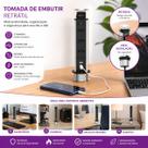 Torre 3 Tomada de Mesa Retrátil Bivolt De Embutir Bancada Torre 3 Tomada de Mesa Retrátil Bivolt De Embutir Bancada