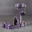 Torre de dados AUSPDICE Castle Retro DND com bandeja metálica roxa
