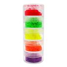 Torre de flakes neon 5 cores das unhas decoração manicure art nail novidade brilha brilhoso flocos