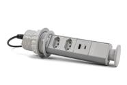 Torre De Tomada Cinza Usb Tipo C + A Turbo + 2 Elétrica 10A