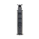 Torre de tomada para embutir Intelbras EPE 3003 Plus, 3x Tomadas 10A, 1x USB A, 1x USB C, Inox e Preto, Bivolt, 1270W 127v ou 2200W 220v, Cabo 1,5m
