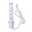 Torre De Tomada Retrátil 2 Tomadas Usb Tipo C Embutir Mesa Cor Branco