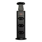 Torre De Tomada Retrátil Multiplug Embutir Mesa Granito Preta