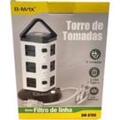 Torre de tomadas filtro linha 12 entradas 3m 2 usb 1 type c 2500w bm 8700