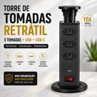 Torre De Tomadas Multiplug com 3 tomadas Usb + Usb C de Embutir Mesa Bancada escritorio (PRETA) Torre De Tomadas Multiplug com 3 tomadas Usb + Usb C de Embutir Mesa Bancada escritorio (PRETA)