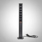 Torre de Tomadas Plus 6 Saídas NBR 10A com Disjuntor QTMOV Qm52820 Preto