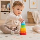 Torre Mágica Brinquedo Bebê Empilhar Educativo Colorido 8Pçs Torre Mágica Brinquedo Bebê Empilhar Educativo Colorido 8Pçs