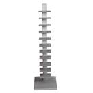 Torre para Livros SEI Furniture 11 Prateleiras Metal Prateado 140x36x140cm