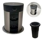 Torre Plug-UP 4 Tomadas E 2-USB Com Carregador Indução Preto Hafele 822.91.124