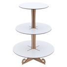 Torre Porta Doces 3 Andares Linha Premium - Mdf Branco