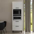 Torre Quente 2 Nichos Forno Microondas 1 Porta Basculante e 2 Gavetas 70cm Tm1306 Grazi Mdf
