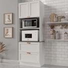 Torre Quente 2 Portas 2 Gavetas 2 Nichos para Forno e Microondas Arizona CabeCasa MadeiraOriginals Branco