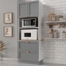Torre Quente 2 Portas 2 Gavetas 2 Nichos para Forno e Microondas Arizona CabeCasa MadeiraOriginals
