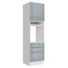 Torre Quente 60 Cm 1 Porta 3 Gavetas Branco/cinza Lux Madesa Branco/cinza