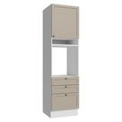 Torre Quente 60 cm 1 Porta 3 Gavetas Branco/Crema Vik Madesa