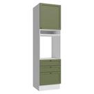 Torre Quente 60 cm 1 Porta 3 Gavetas Branco/Verde Vik Madesa