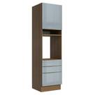 Torre Quente 60 Cm 1 Porta 3 Gavetas Rustic/cinza Lux Madesa Rustic/cinza