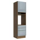 Torre Quente 60 cm 1 Porta 3 Gavetas Rustic/Cinza Lux Madesa