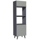 Torre Quente 60 Cm 2 Portas 2 Nichos Cinza Nice Cinza