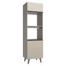 Torre Quente 60 Cm 2 Portas 2 Nichos Com Pés Nice Madesa Crema