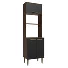 Torre Quente 60 cm 3 Portas Rustic/Preto Lille Madesa Torre Quente 60 cm 3 Portas Rustic/Preto Lille Madesa
