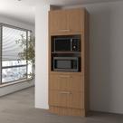 Torre Quente 80cm para Forno e Micro-ondas com 1 Porta Basculante 2 Gavetas e Rodapé Cz