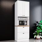 Torre Quente Americana 2 Portas 2 Gavetas 100% Mdf C350 Branco/Nature - Henn