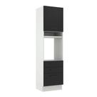 Torre Quente Armário de Cozinha 60 cm 1 Porta 3 Gavetas Branco/Preto Agata Madesa