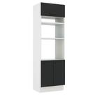 Torre Quente Armário de Cozinha 70 cm 3 Portas Branco/Preto Agata Madesa