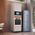 Torre Quente Bp Mdp 68cm com Pé para Forno até 82l de Embutir 2 Portas 1 Gaveta Ripada Organic