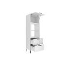 Torre Quente de Cozinha CZ-3306 c/ 1 Porta 2 Gavetas e c/ 1 Nicho p/ Forno 70cm Branco - Tecno Mobili