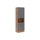 Torre Quente de Cozinha Paneleiro Bella 2617 c/ 1 Forno 4 Portas 70cm Nogal/Cinza - Carraro