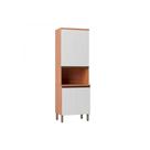 Torre Quente de Cozinha Paneleiro Thela Macadâmia c/ 4 Portas 70cm Freijo/Branco - Telasul