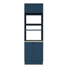 Torre Quente Herval Viana, MDF, 3 Portas, Azul Orion e Cinza Argila, 70 Cm