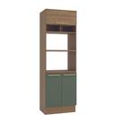 Torre Quente Kit para 2 Fornos 70cm 3 Portas Botanic Kappesberg - Nogueira/Verde Oliva