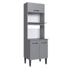 Torre Quente Light 3 Portas 2 Prateleiras Cinza - Irm Móveis