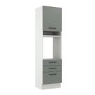 Torre Quente Madesa Agata 1 Porta 3 Gavetas Branco Cinza