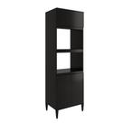 Torre Quente Miami para 1 Forno 1 Microondas 3 Portas Carraro Preto Touch