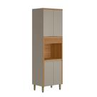 Torre Simples Arya 70cm 100% MDF Jequitibá/Gris Fosco - sallar home