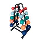 Torre Suporte + Halteres Emborrachados Pares de 1 a 5Kg