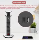 Torre Tomada Retrátil Multiplug Embutir Mesa 3 Tomadas e USB Preta