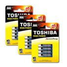 Toshiba - Kit 3 un - Pilha Alcalina AAA LR03G - Cartela 4 un - Ref.:72454