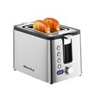 Tostadora Mecity para 2 rebanadas de acero inoxidable 800W con temporizador y función para bagels