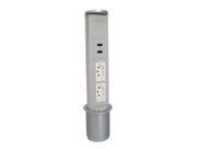 Totem Manual 2Tomadas 2Usb 20A CINZA - QT MOVEIS